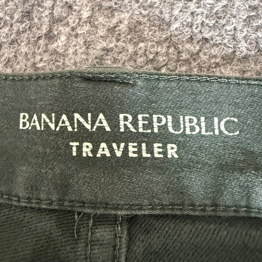 Banana Republic Traveler Athletic Tapered Pants Mens 32x30 (34x29) Green Stretch