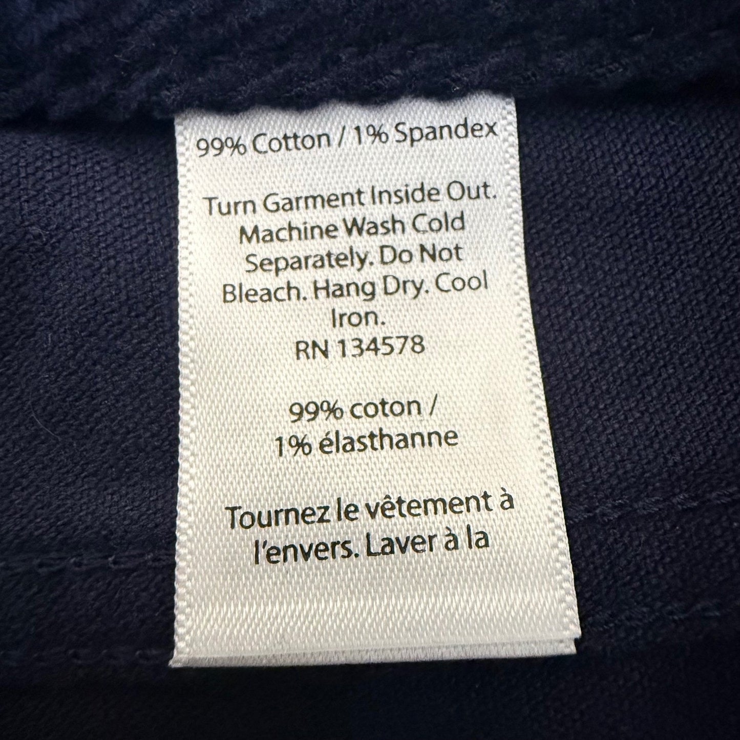 Vineyard Vines Mens Navy Blue Corduroy Pants 33x32 Straight Leg Stretch 5-Pocket