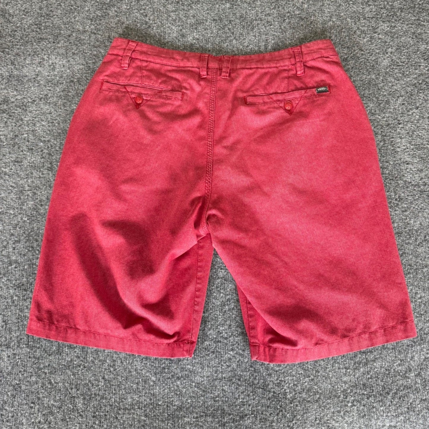 Vans Off The Wall Shorts Men 32 Red Chino Casual Skateboarding Streetwear Grunge