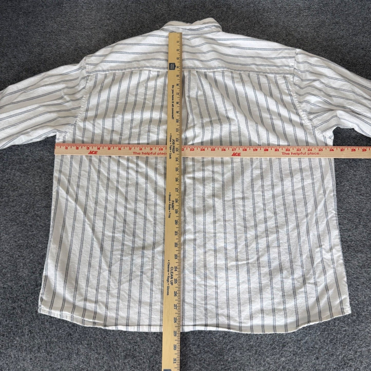Abercrombie & Fitch Oversized Stretch Shirt Mens Large White Navy Blue Stripe