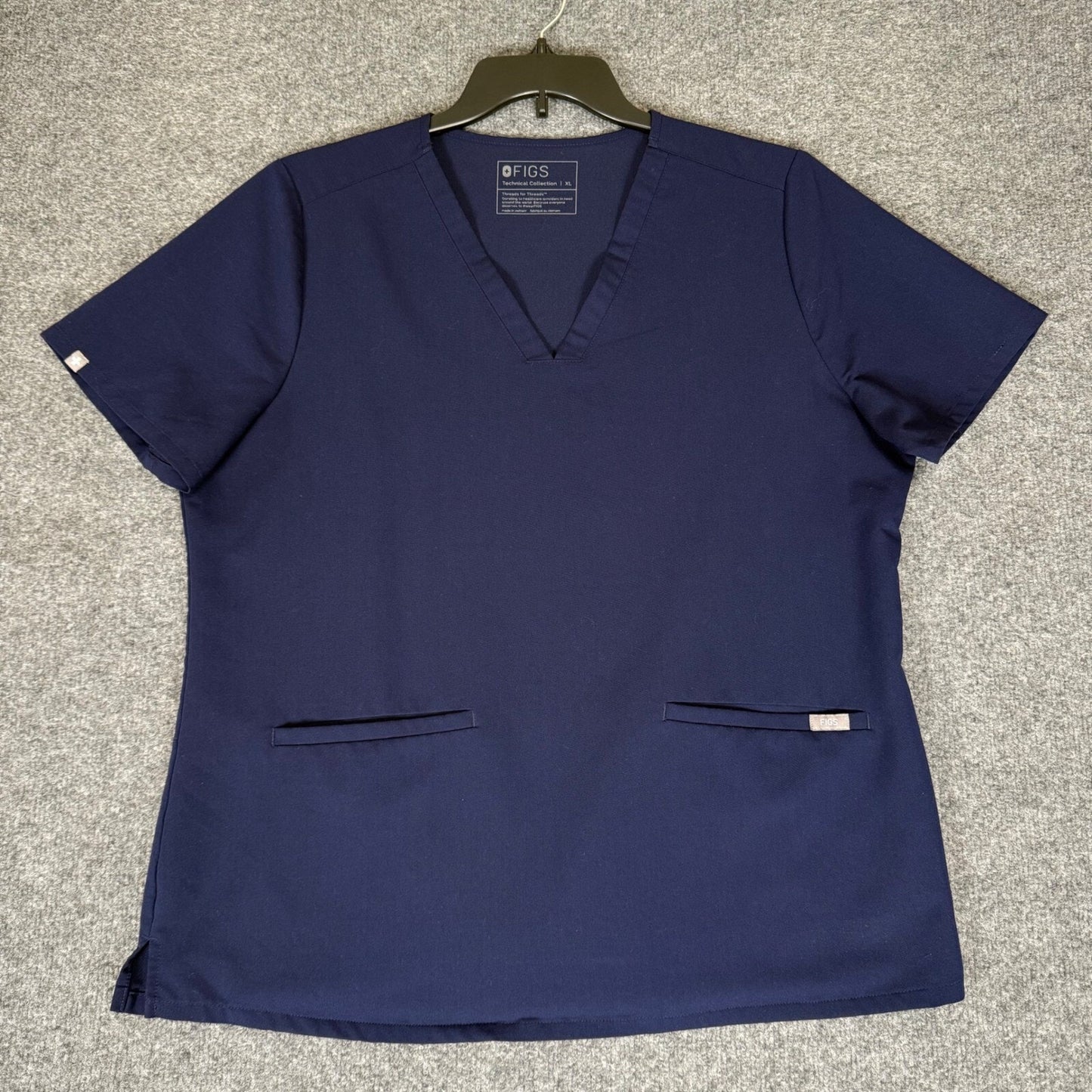 FIGS Casma Scrub Top V-Neck Short Sleeve Medical Nursing Navy Blue Womens XL