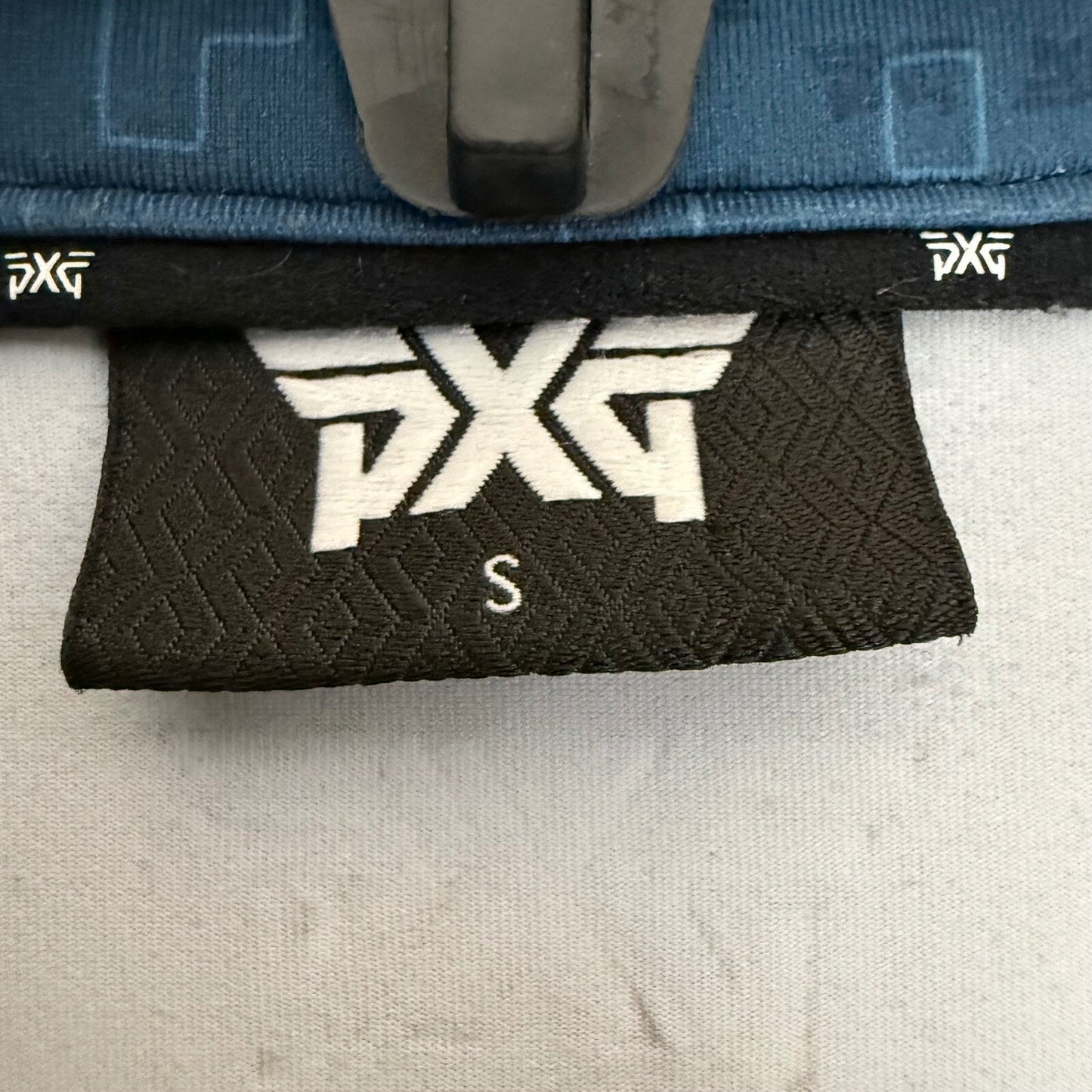 PXG Golf Polo Shirt Athletic Fit Moisture Wicking Blue White Mens Size S