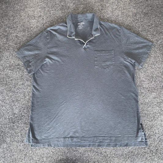 Todd Snyder Homespun Jersey Polo Shirt Mens XL Gray Short Sleeve Top Made in USA