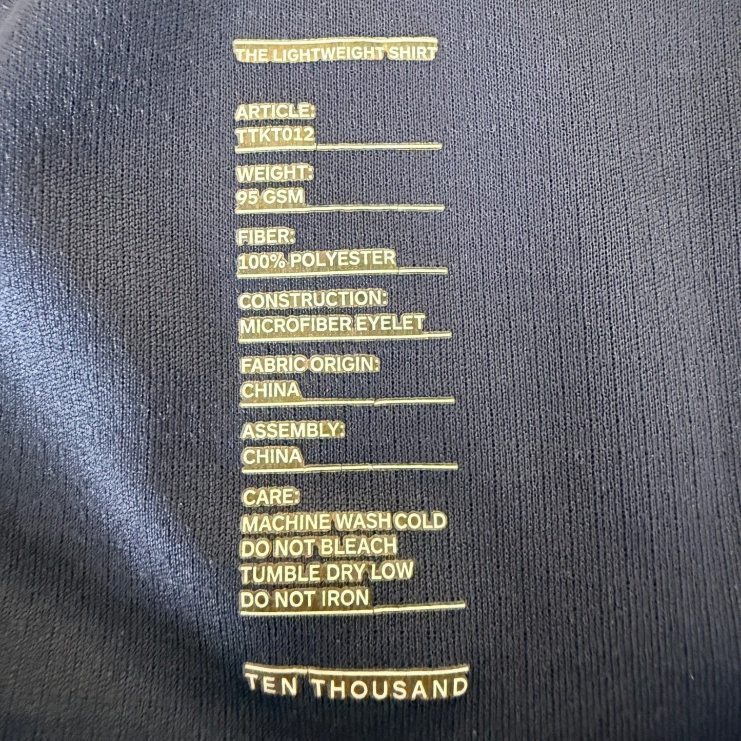 Ten Thousand The Lightweight Shirt Mens XXL Blue Training Workout Gym Athletic