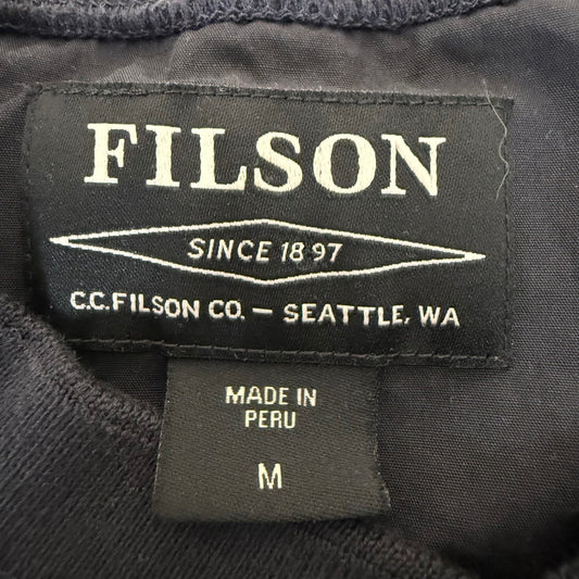 CC Filson Henley Shirt Mens Medium Navy Blue Long Sleeve Cotton Outdoor Workwear