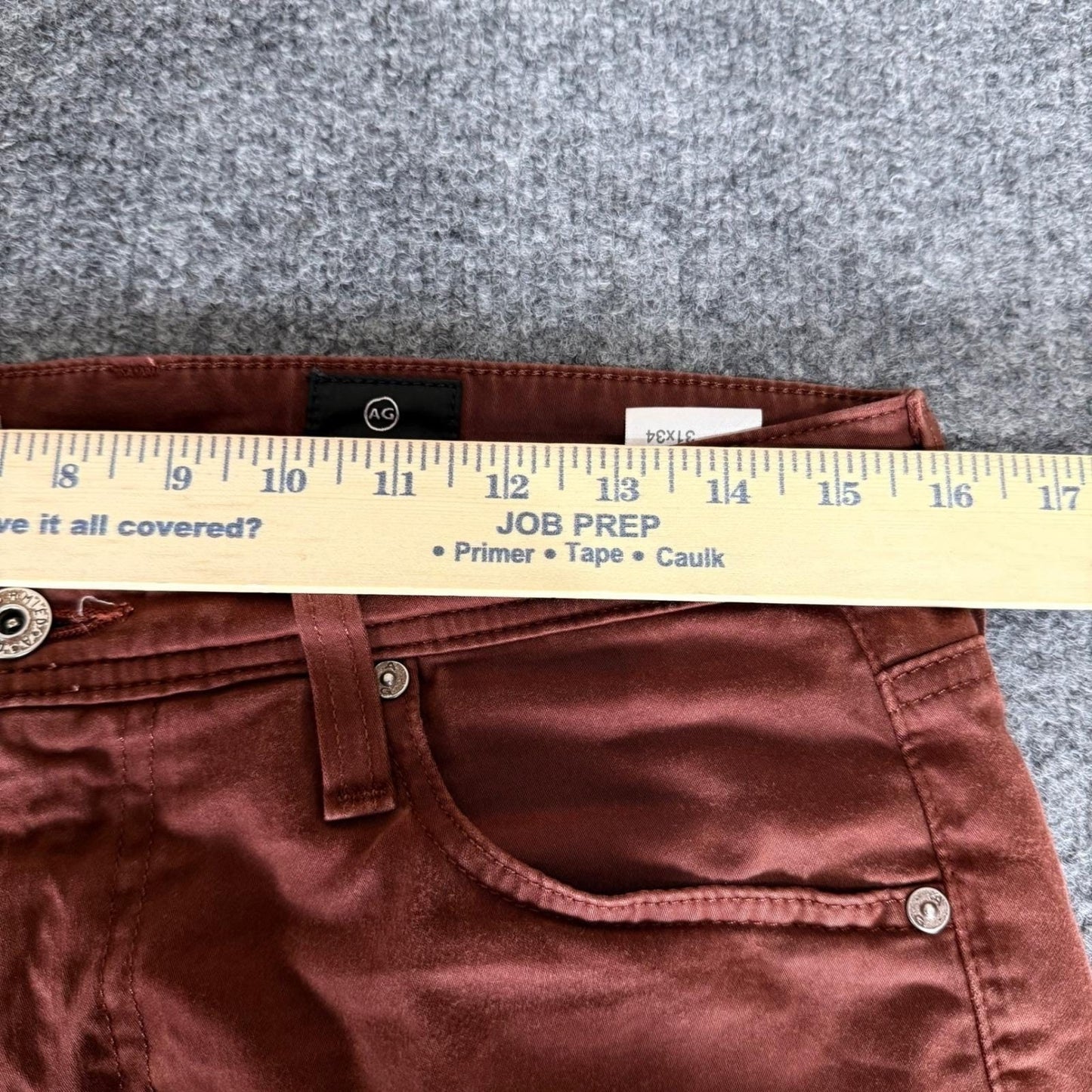 AG Adriano Goldschmied Dylan Slim Skinny Pants Mens 31x34 Clay Brick Red Casual