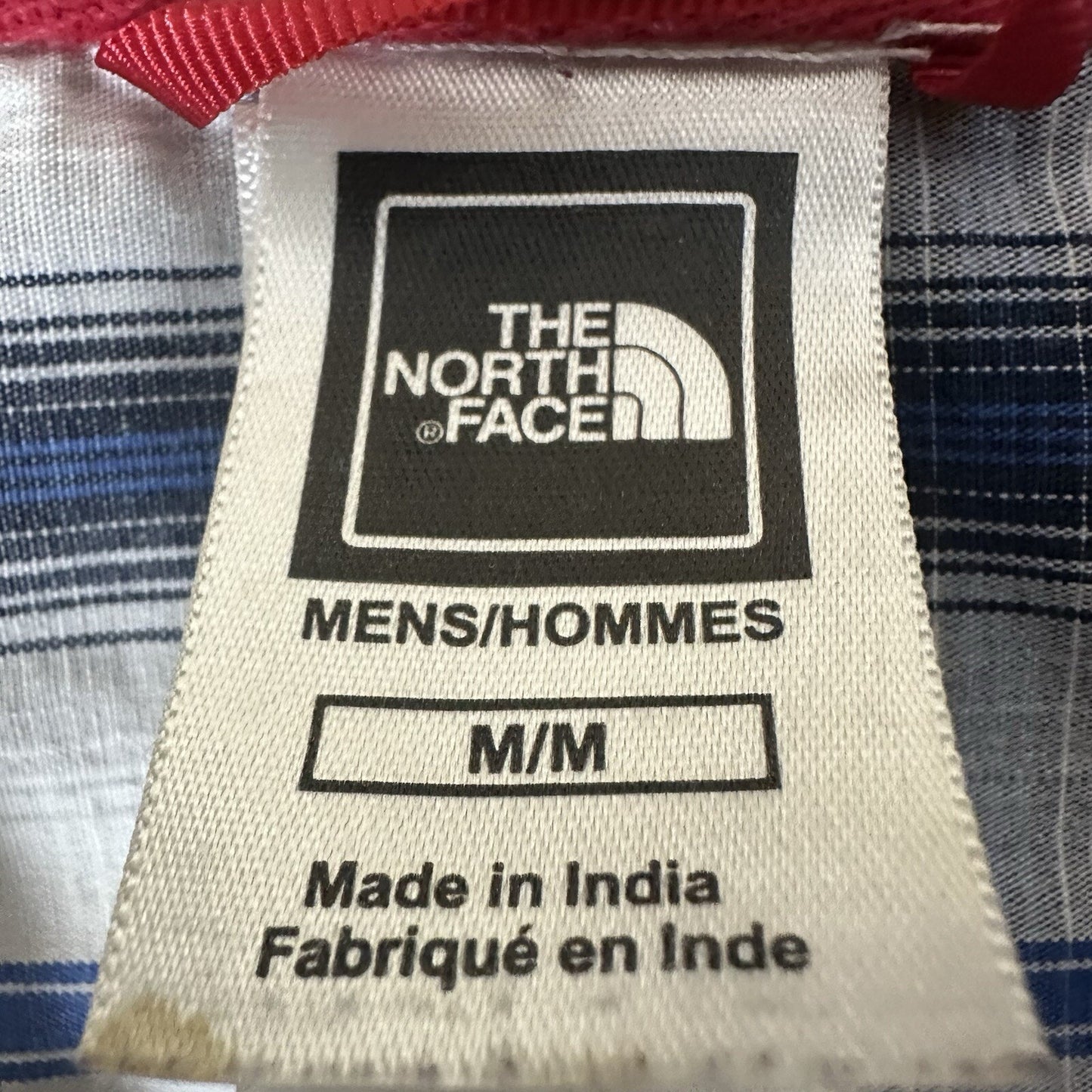 The North Face Shirt Mens Medium Blue Plaid Short Sleeve Button Up Pocket Adult