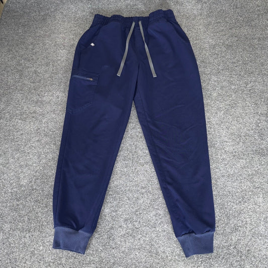 FIGS Zamora Jogger Scrub Pants Womens Medium Petite High Rise 30x27 Navy Blue