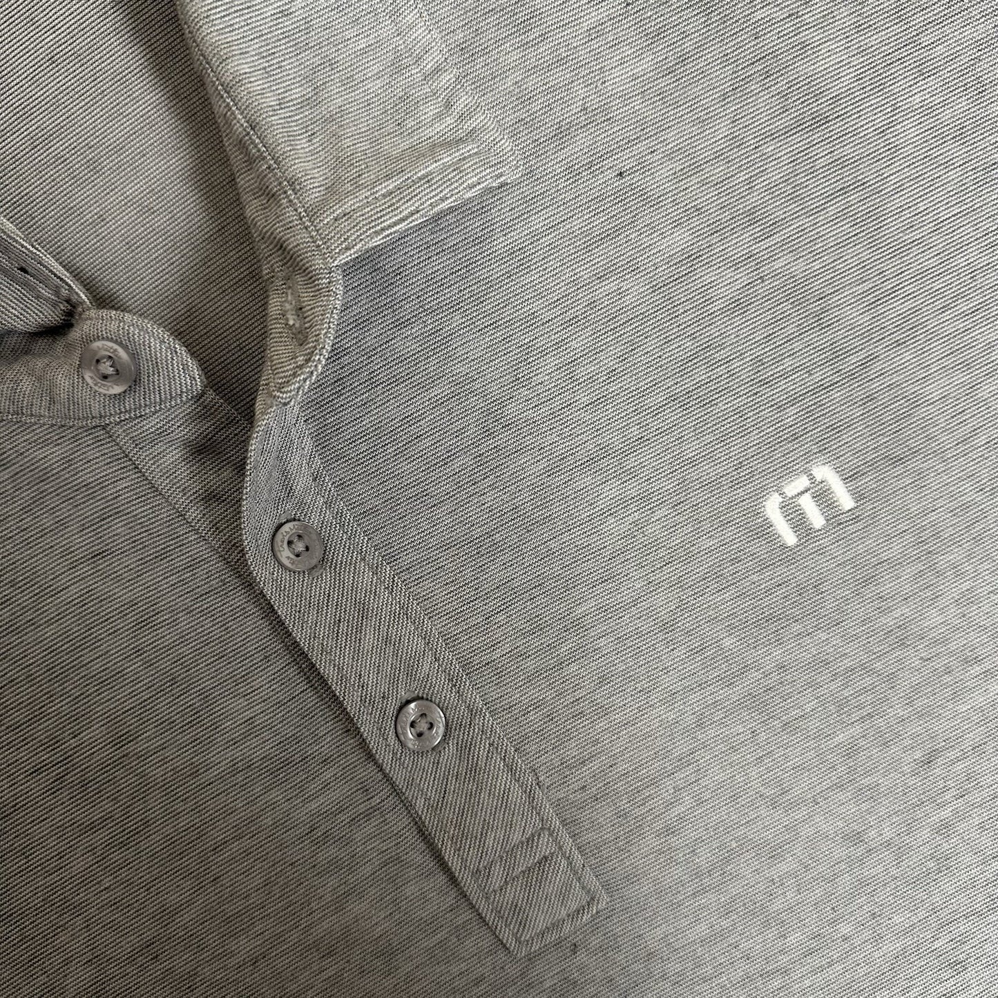 Travis Mathew Polo Shirt Mens 2XL Grey Solid Golf Short Sleeve XXL Casual Adult