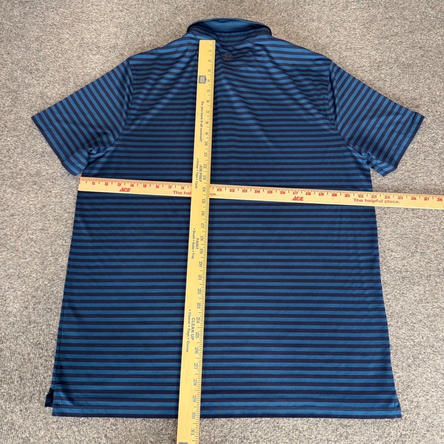 G/FORE Mens XL Blue Striped Performance Golf Polo Shirt Short Sleeve Stretch