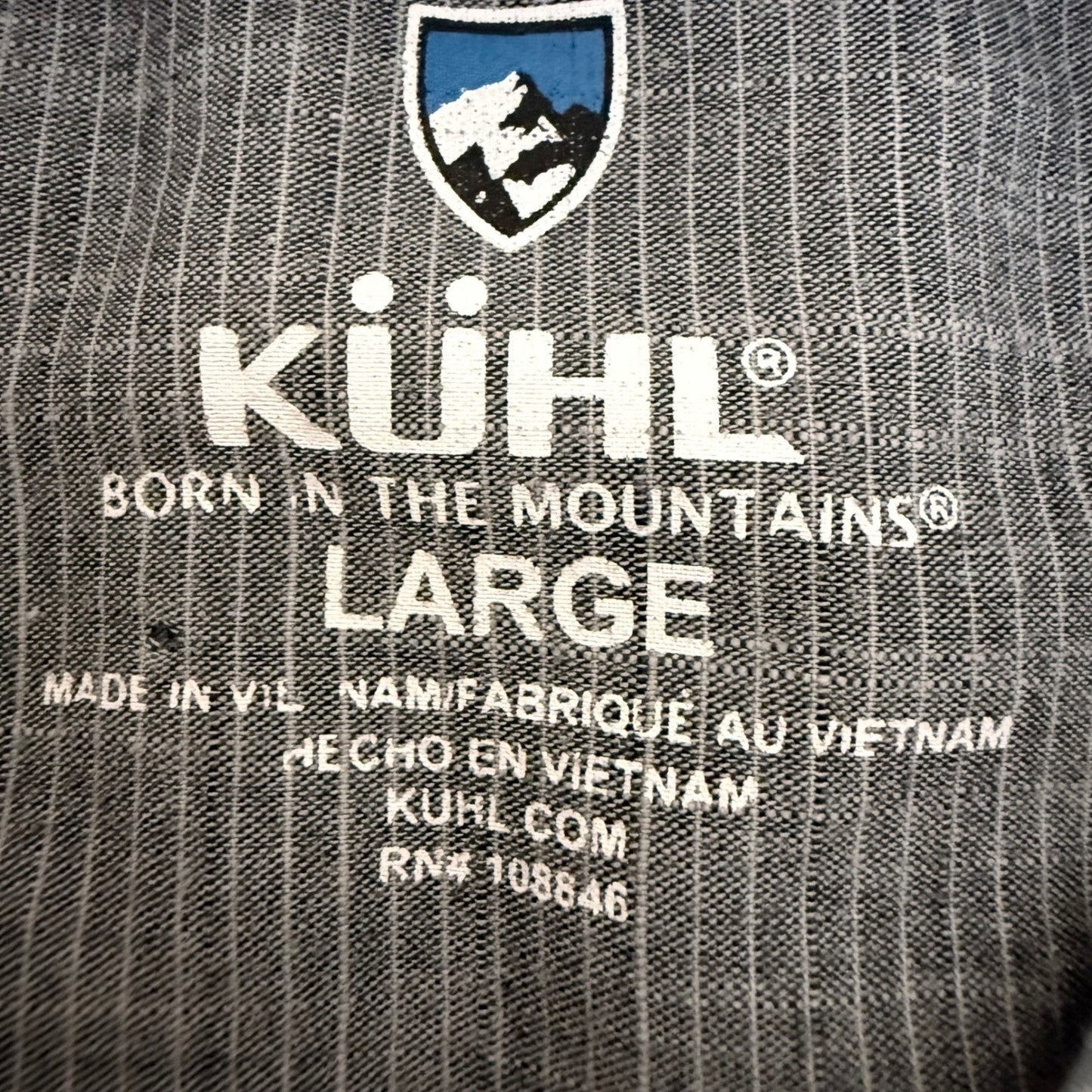 Kuhl Karib Shirt Mens Large Blue Short Sleeve Button Up Outdoor Gorpcore Hiking