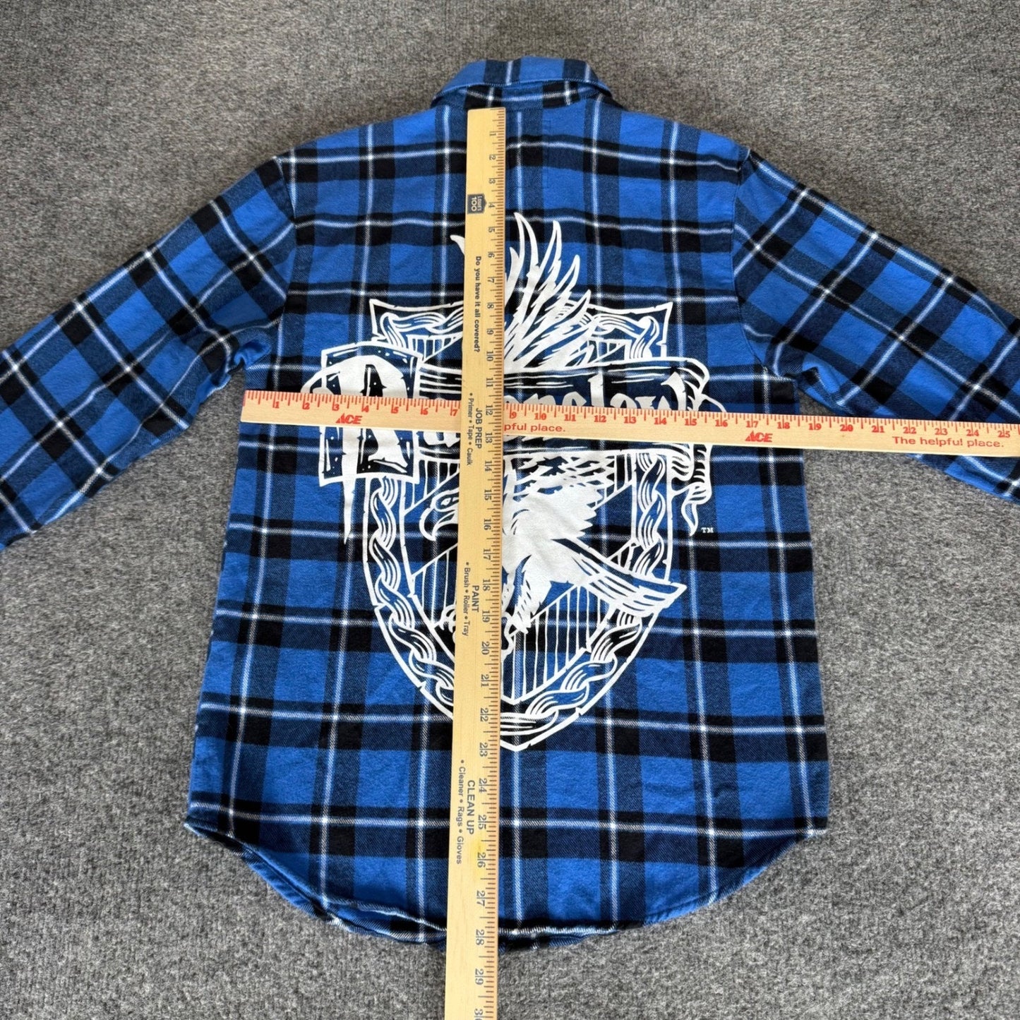 Harry Potter Ravenclaw Cakeworthy Flannel Shirt Mens Medium Blue Plaid Wizard
