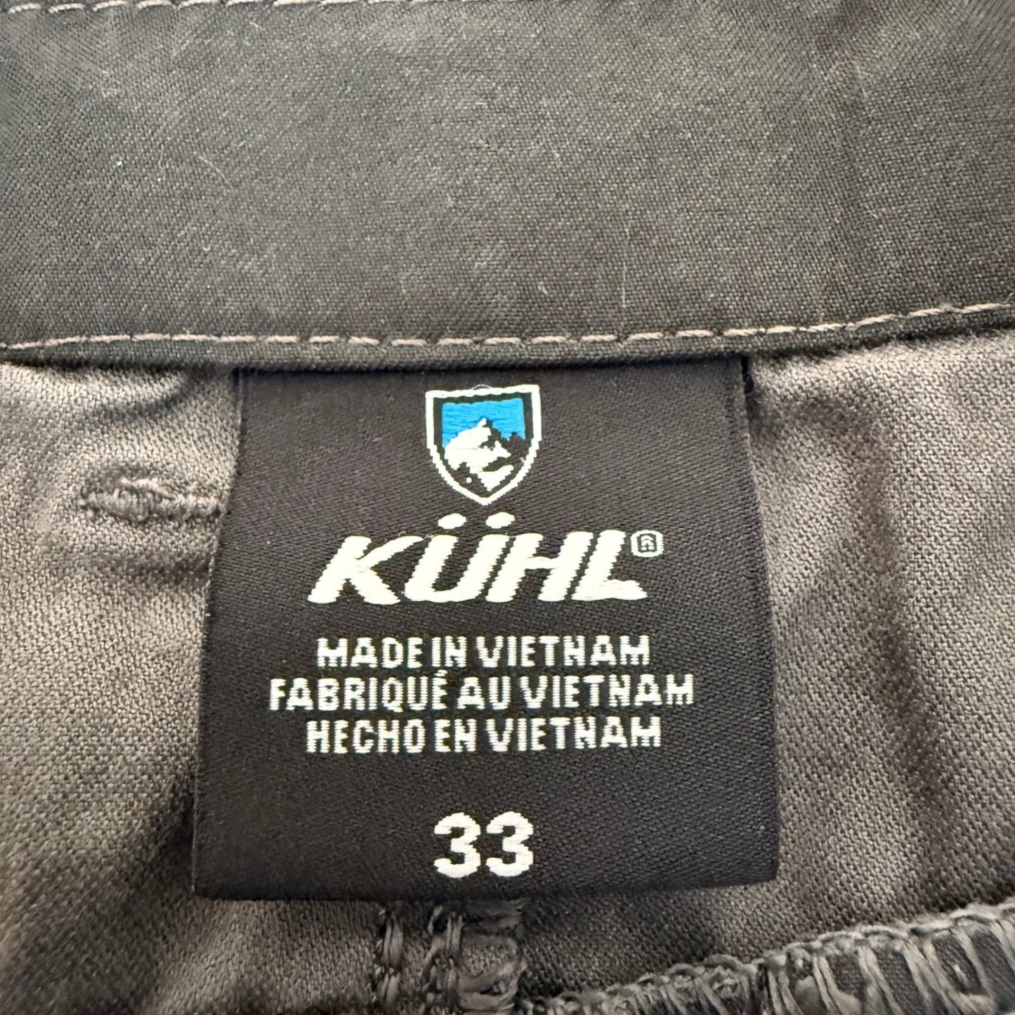 Kuhl Hiking Shorts Mens 33 Gray Chino Casual Outdoor Trail Lightweight Stretch