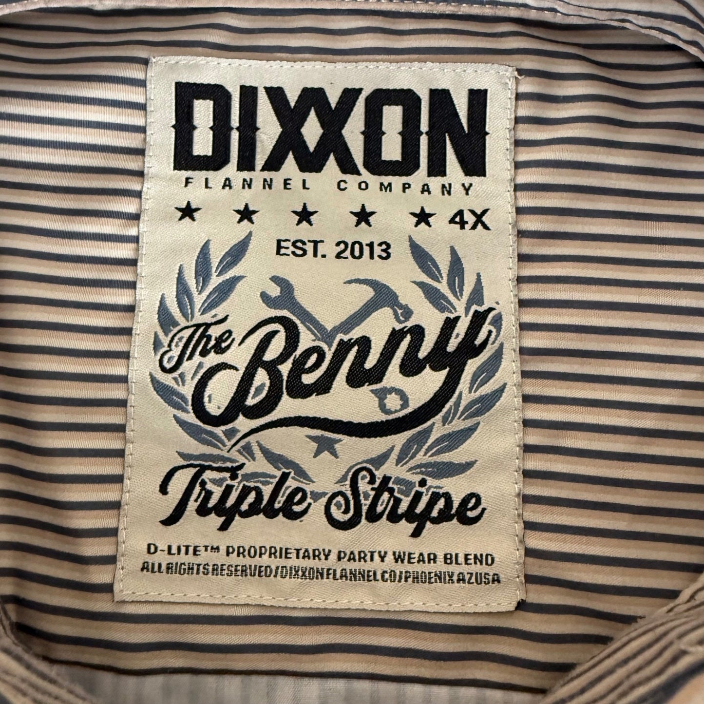 DIXXON Flannel Co The Benny Triple Stripe Shirt Mens 4XL Short Sleeve Button Up