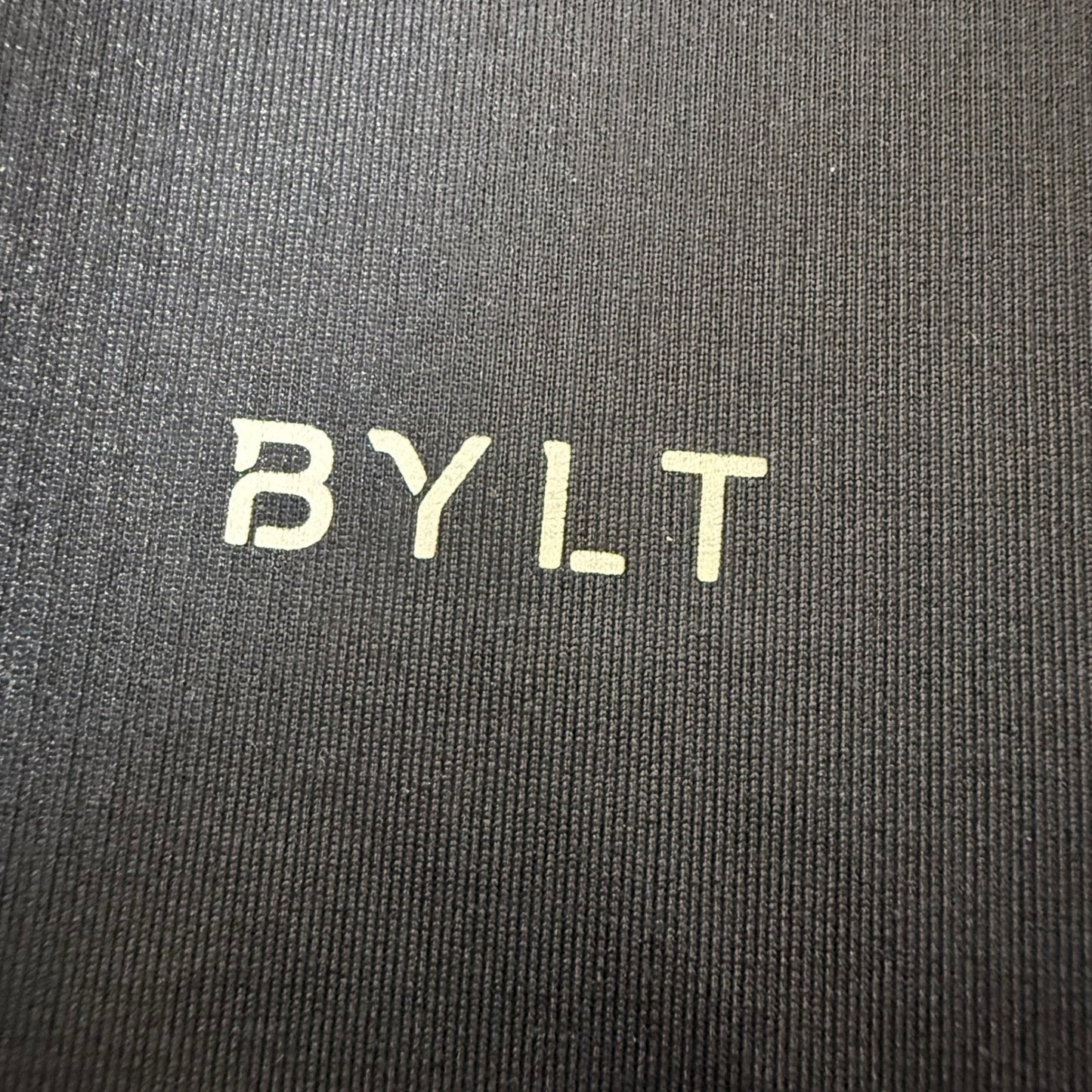 BYLT Stealth Polo Shirt Mens Large Black Band Collar Drop Cut Short Sleeve Golf