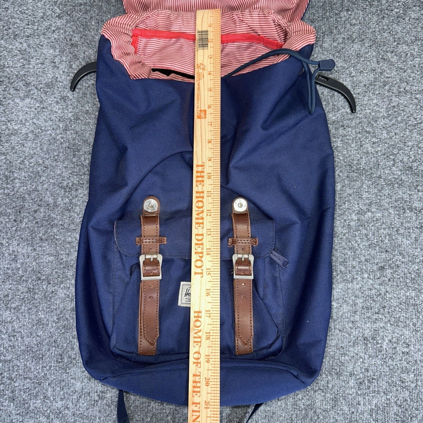 HERSCHEL Little America Raven Crosshatch Backpack Navy Red Padded Laptop Carrier