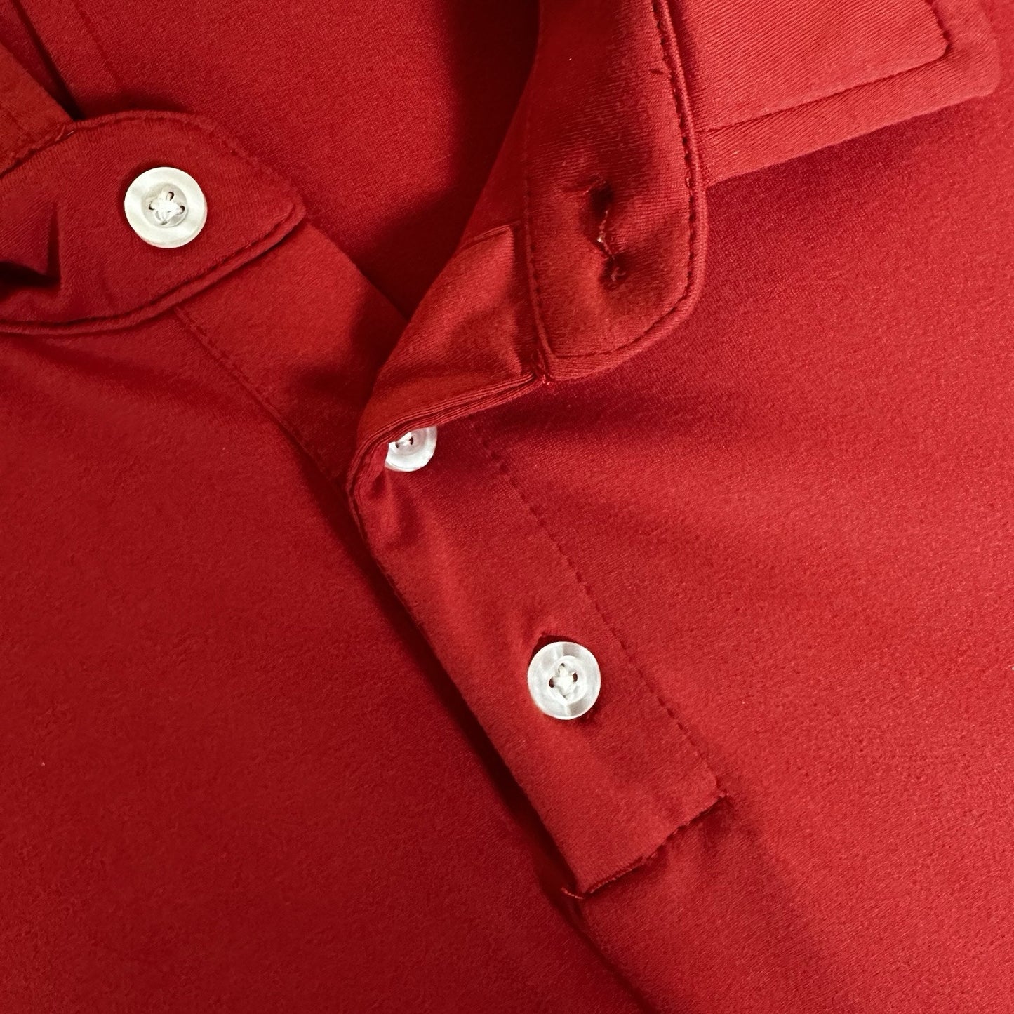 Barbell Polo Shirt Mens Large Red Solid Golf Performance Short Sleeve Adult