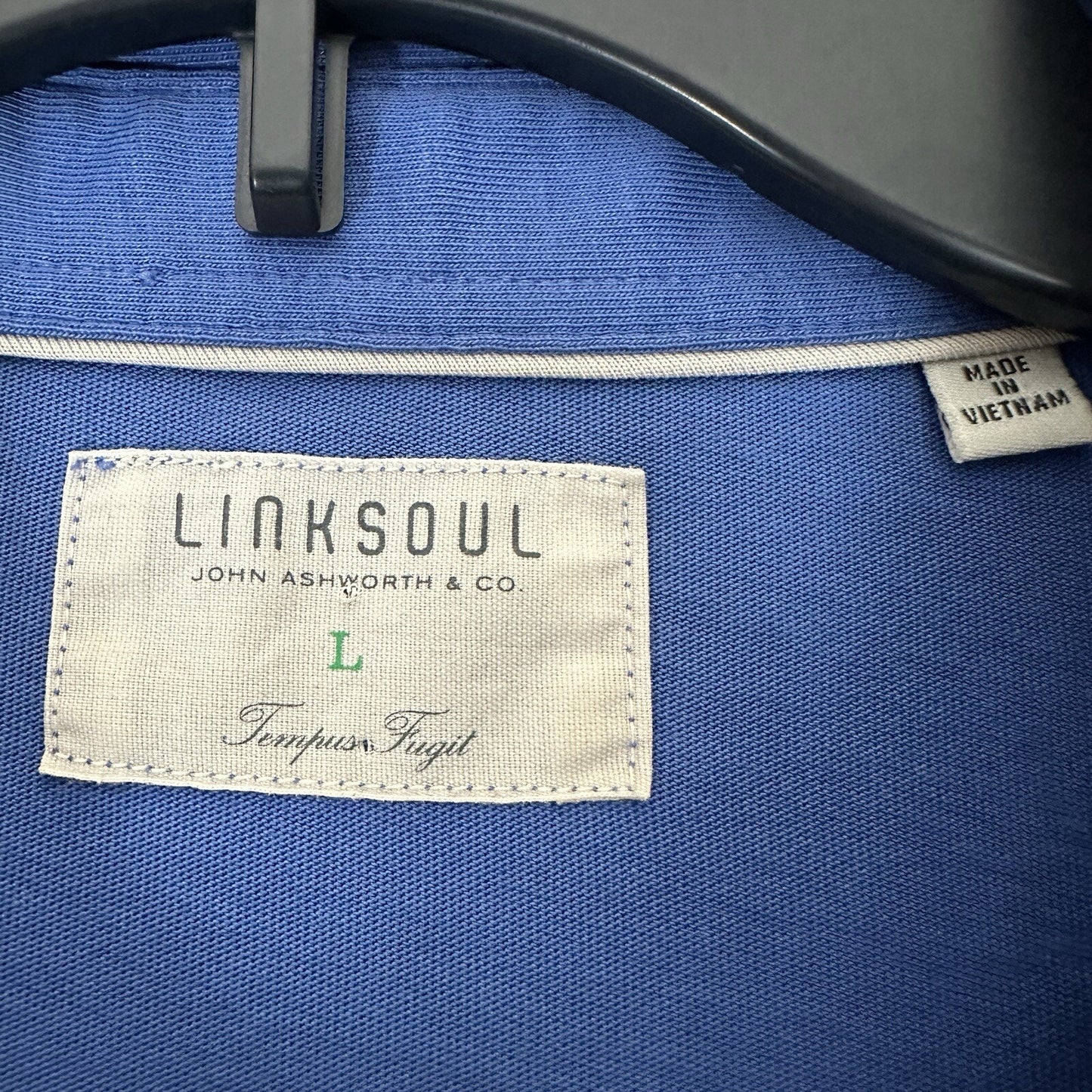 Linksoul Golf Polo Shirt Mens Large Blue Short Sleeve Luxury Soft Cotton Casual
