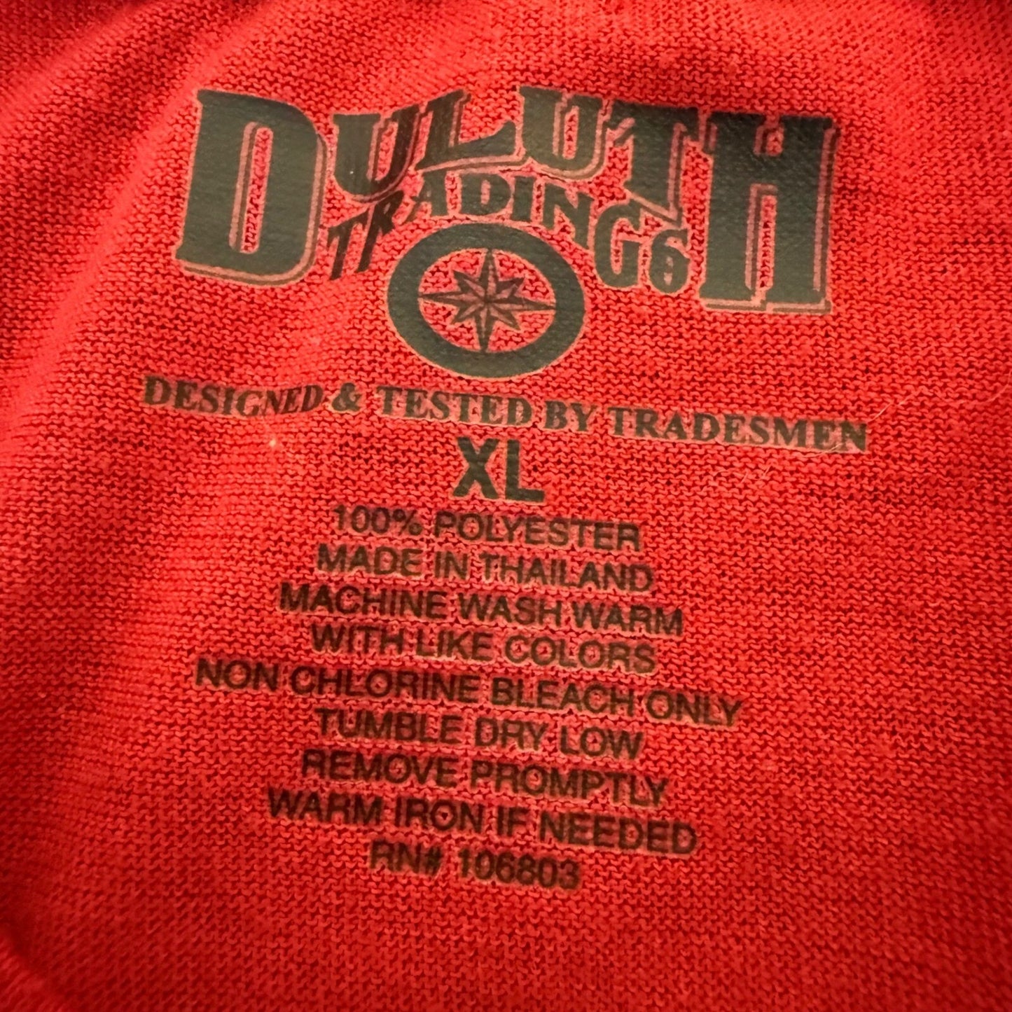 Duluth Trading Co T-Shirt Mens XL Red Pocket Tee Short Sleeve Workwear Cotton