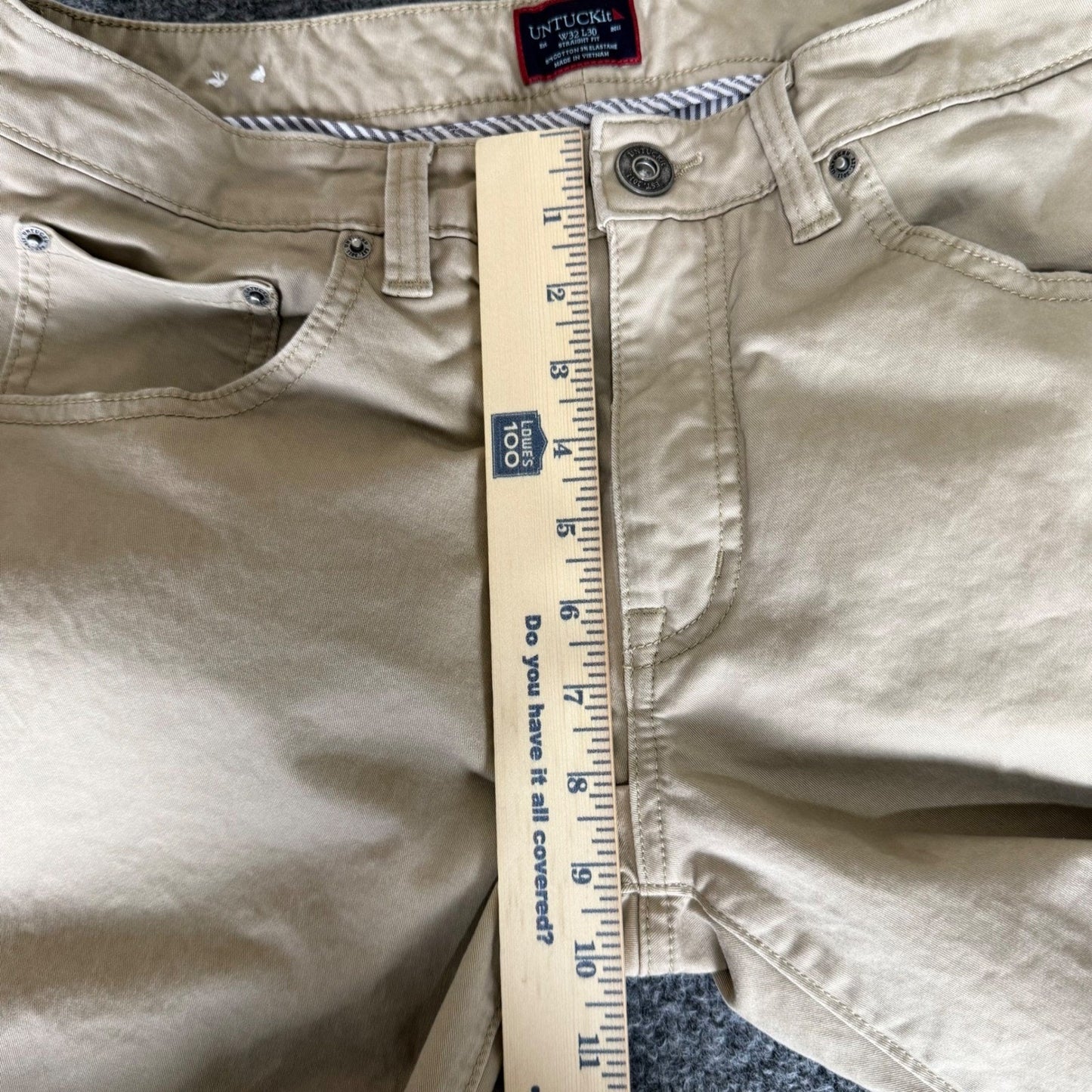 UNTUCKit Mens Straight Fit Chino Pant Khaki 32x30 (32x25) Everyday Casual Office