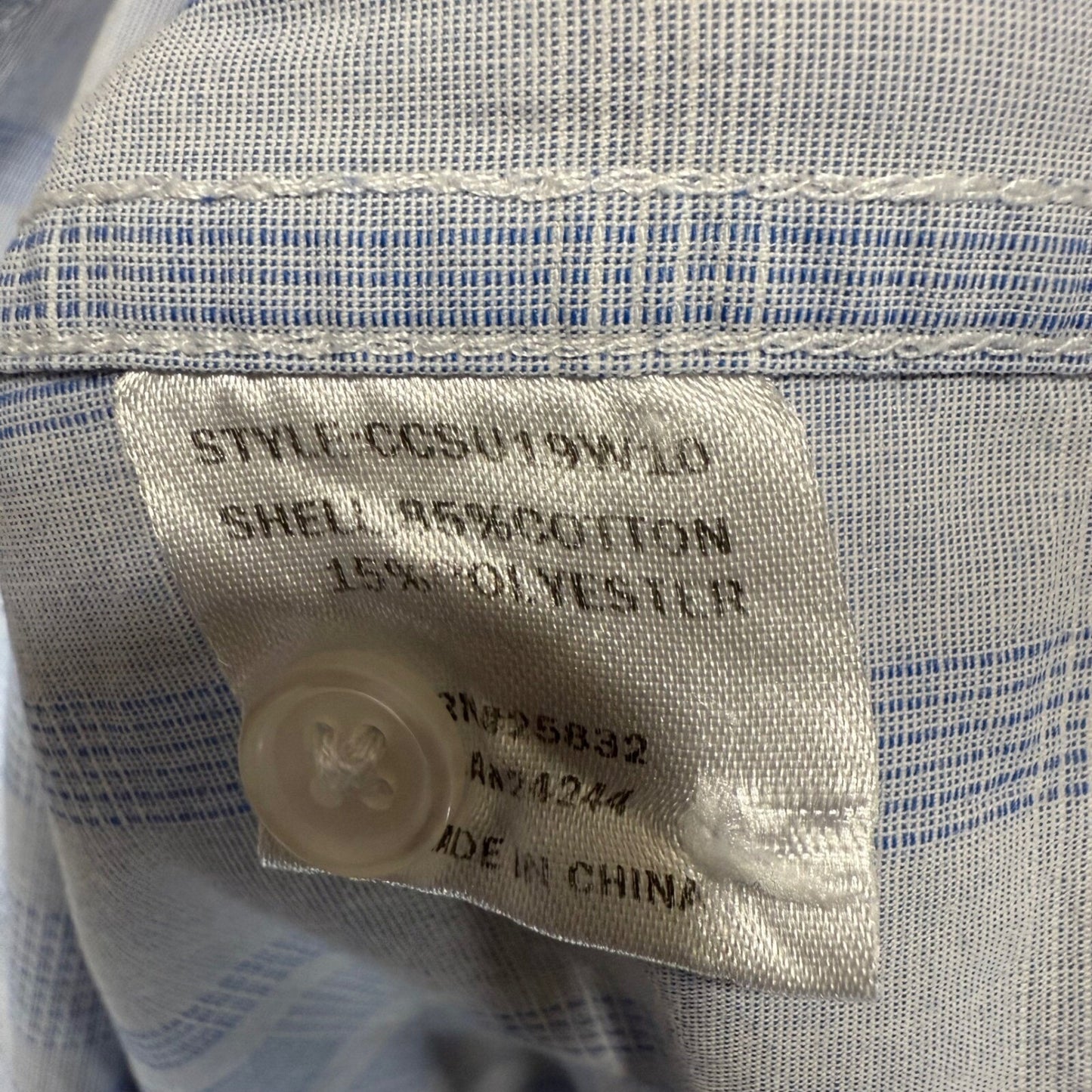 Cody James Core Shirt Plaid Button Down Short Sleeve Casual Blue Mens Medium