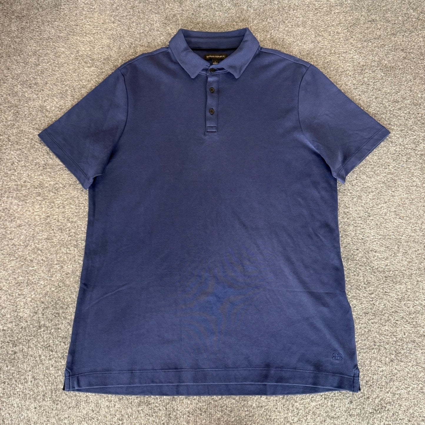 Banana Republic Mens Navy Blue Cotton Short Sleeve Polo Shirt Large Casual Top