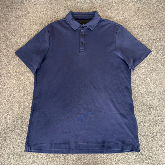 Banana Republic Mens Navy Blue Cotton Short Sleeve Polo Shirt Large Casual Top