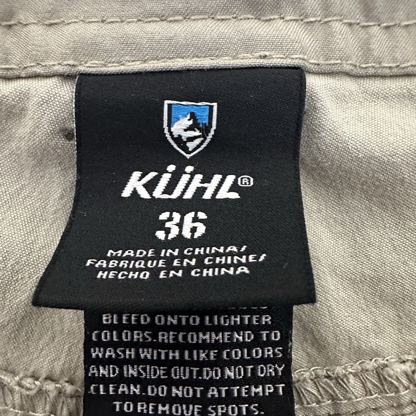 Kuhl Ramblr Cargo Shorts Mens 36 Beige Outdoors 10" Hiking Casual Gorpcore