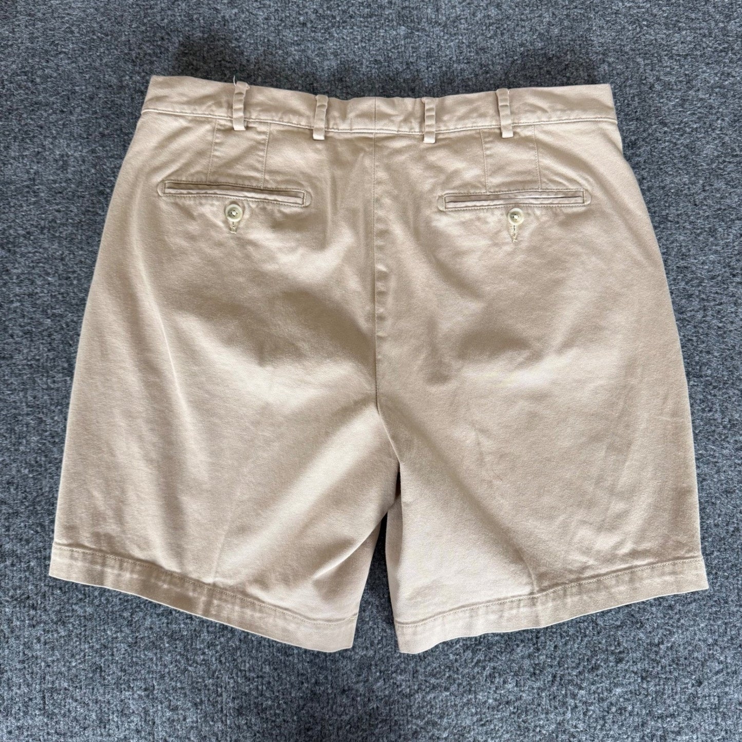 Peter Millar Pilot Twill Short Mens 34 Beige Chino Pima Cotton Flat Front Casual