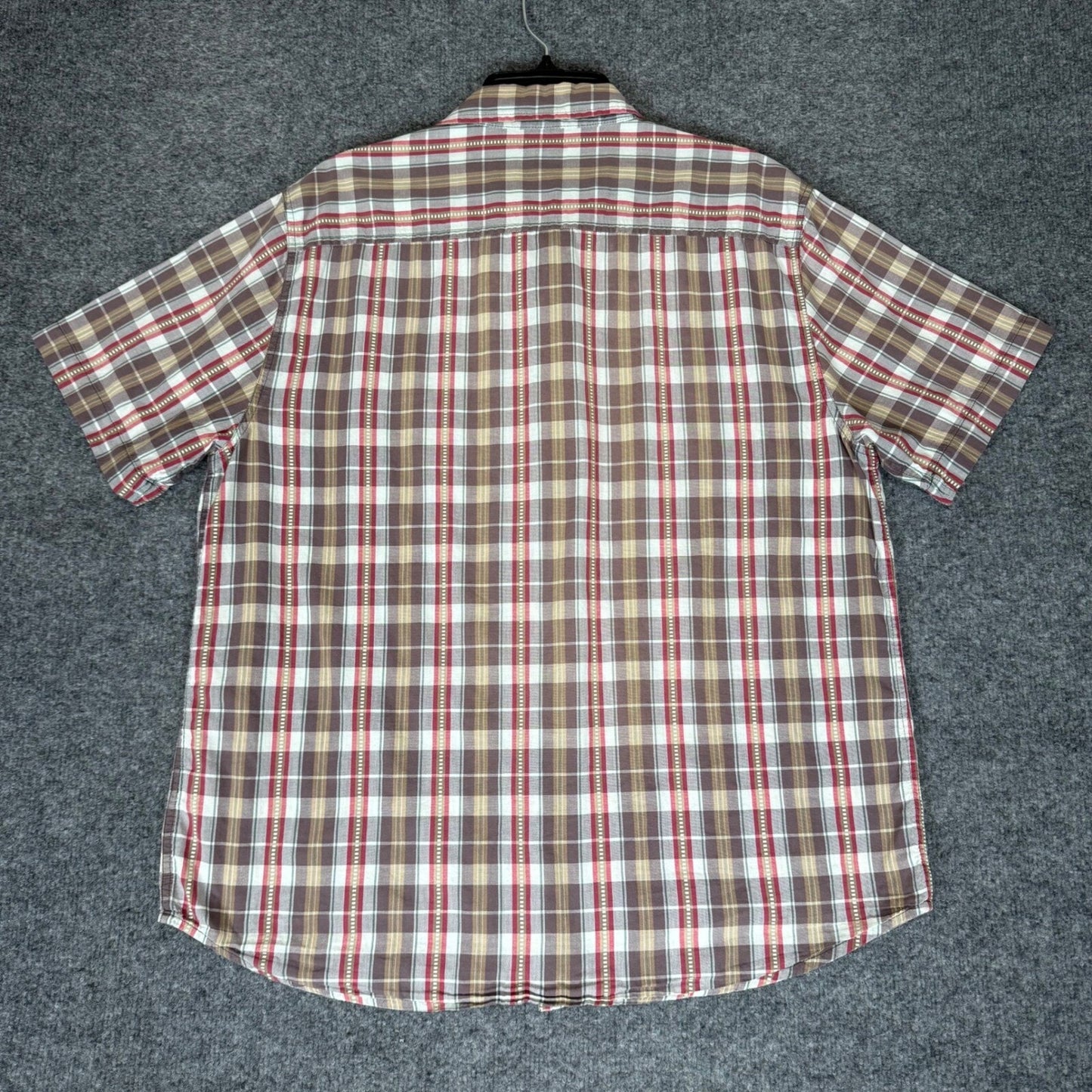 Carbon 2 Cobalt Shirt Mens Large Plaid Button Up Short Sleeve Casual Comfort Fit