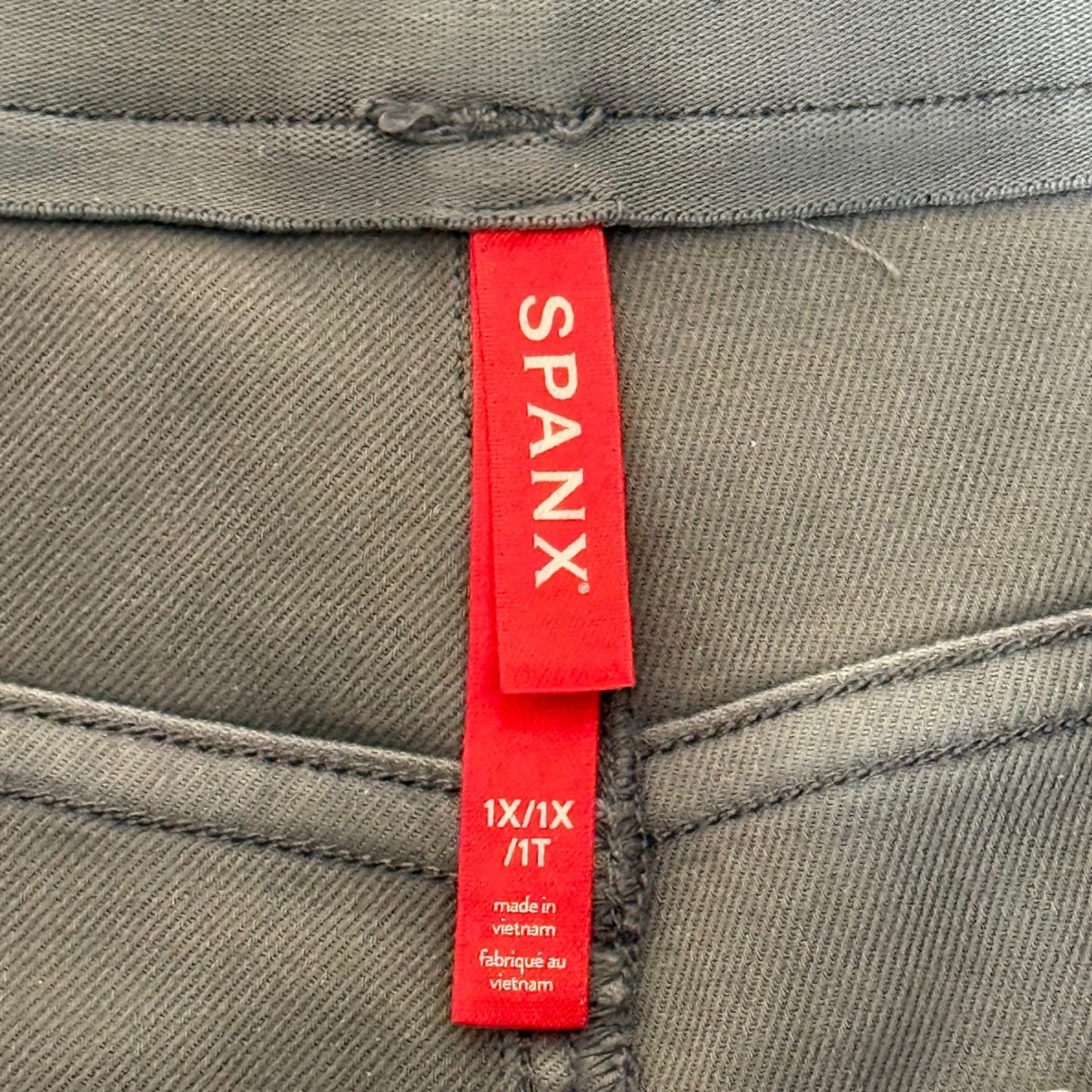 SPANX Stretch Twill Straight Leg Pants Womens 34x30 Green Casual Comfort Fit