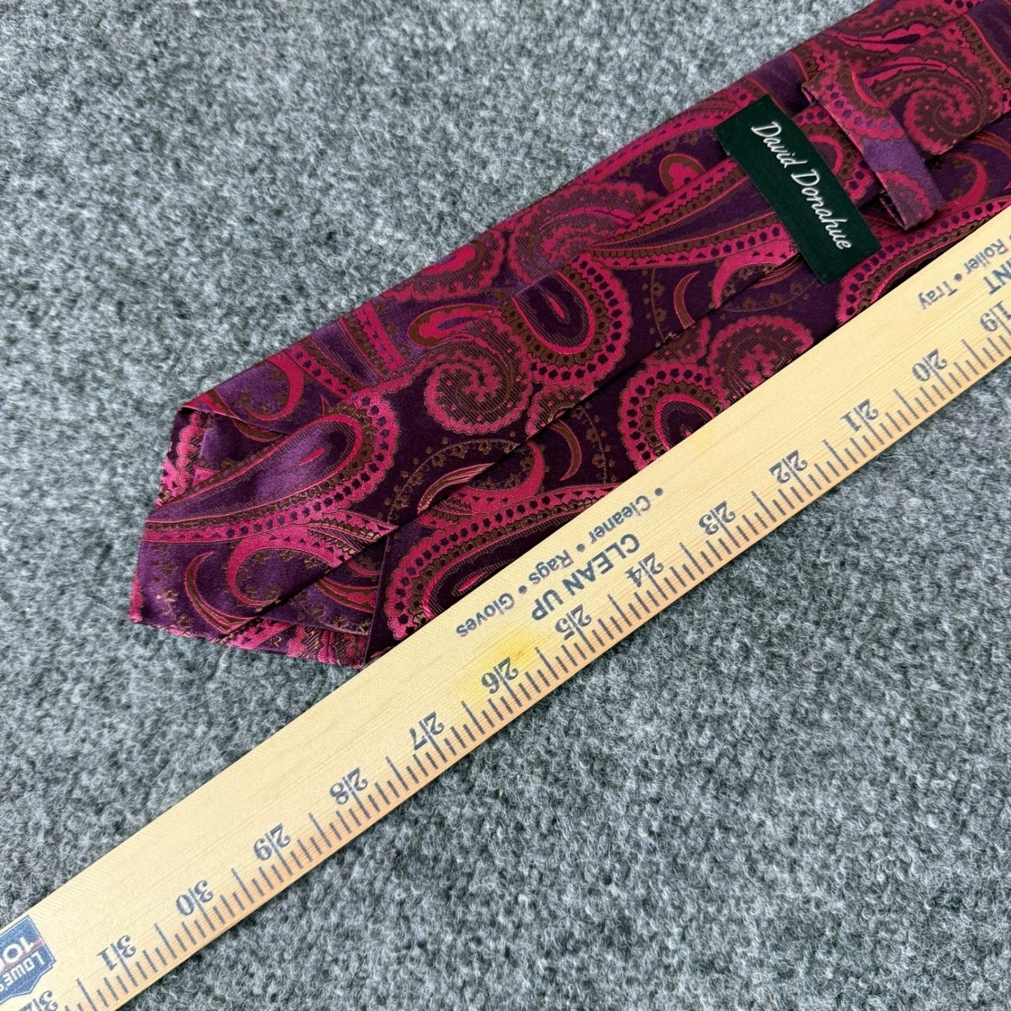 David Donahue Men Silk Paisley Tie Purple Dress Formal Wedding Business Neckwear