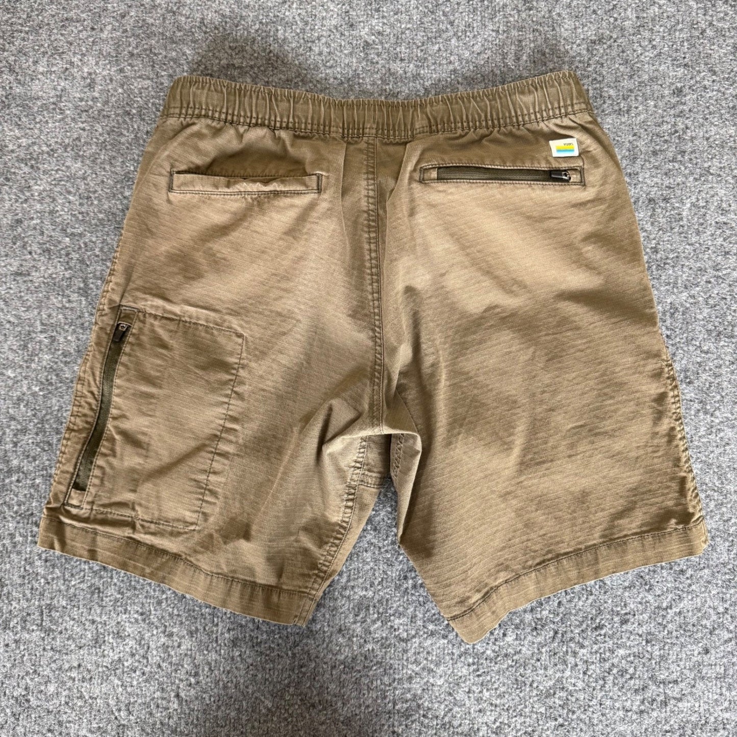 Vuori Ripstop Shorts Mens Small Tan V370 Durable Stretch Outdoor Hiking Casual