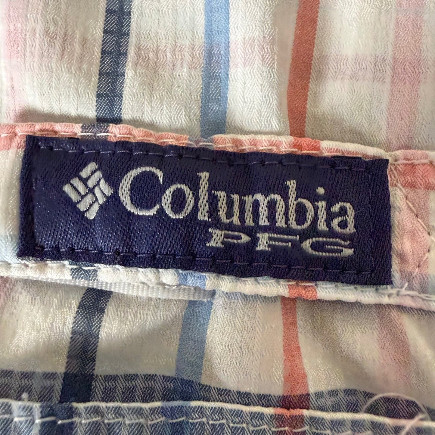 Columbia PFG Fishing Shirt Mens XL Plaid Short Sleeve Omni Shade Outdoor Casual