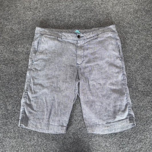 Tommy Bahama Mens Shorts 35 Blue Linen Blend Casual Summer Flat Front Beach
