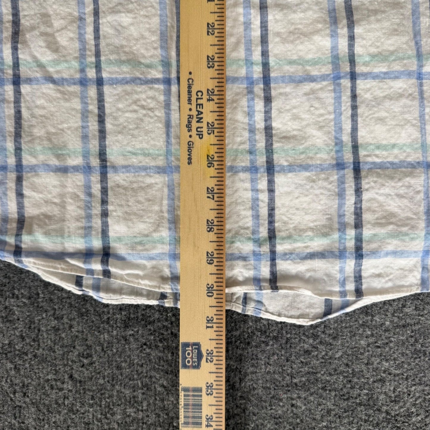 Brooks Brothers Regent Fit 100% Linen Plaid Button Down Shirt Mens XXL Blue