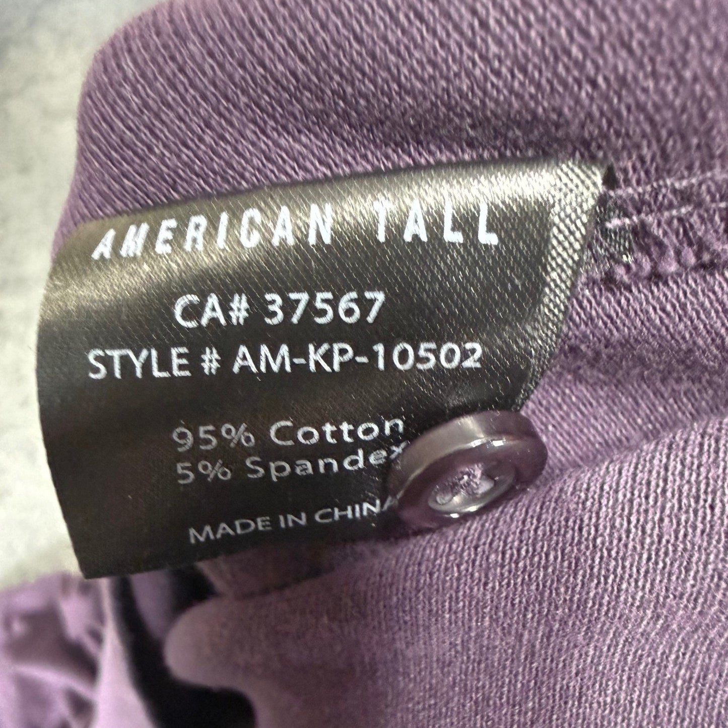 American Tall Mens Large LT Purple Polo Shirt Short Sleeve Casual Classic Cotton