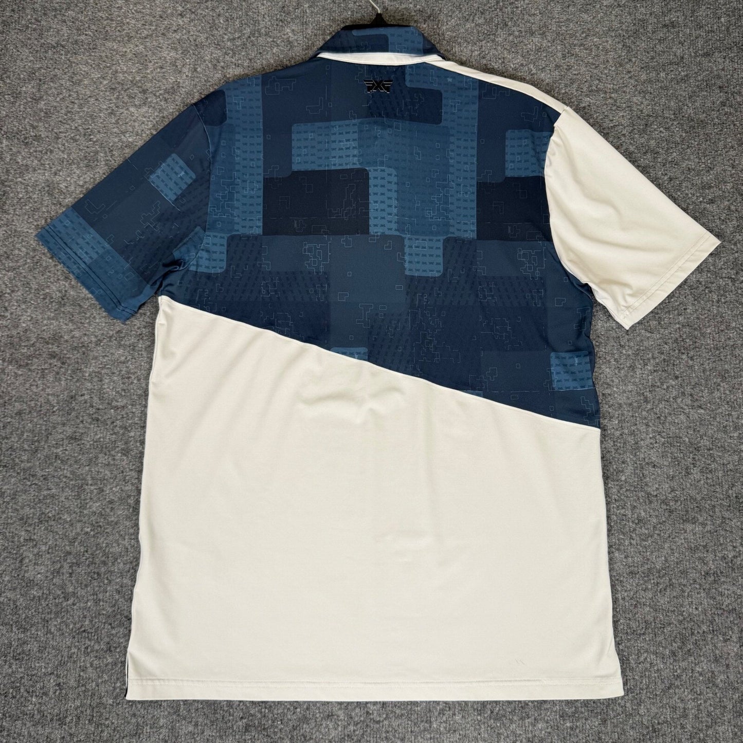 PXG Golf Polo Shirt Athletic Fit Moisture Wicking Blue White Mens Size S