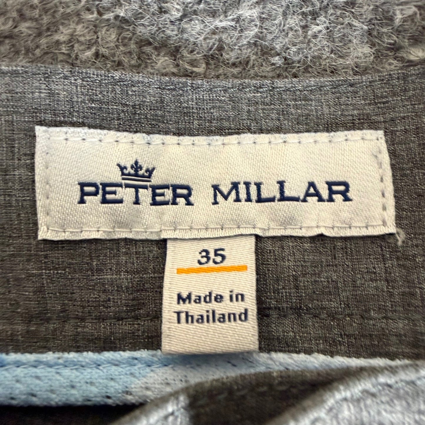 Peter Millar Shackelford Mens 35 Grey Performance Chino Golf Stretch Casual