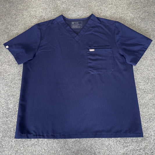FIGS Leon Scrub Top Shirt Mens XL Navy Blue V-Neck Medical Nursing Uniform