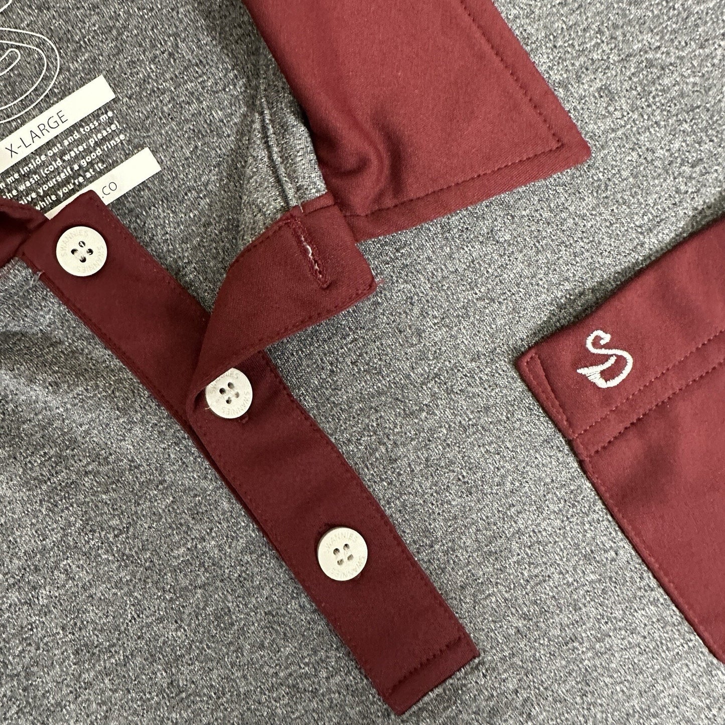 Swannies Golf Polo Shirt Mens XL Gray Red Performance Short Sleeve Pocket Adult