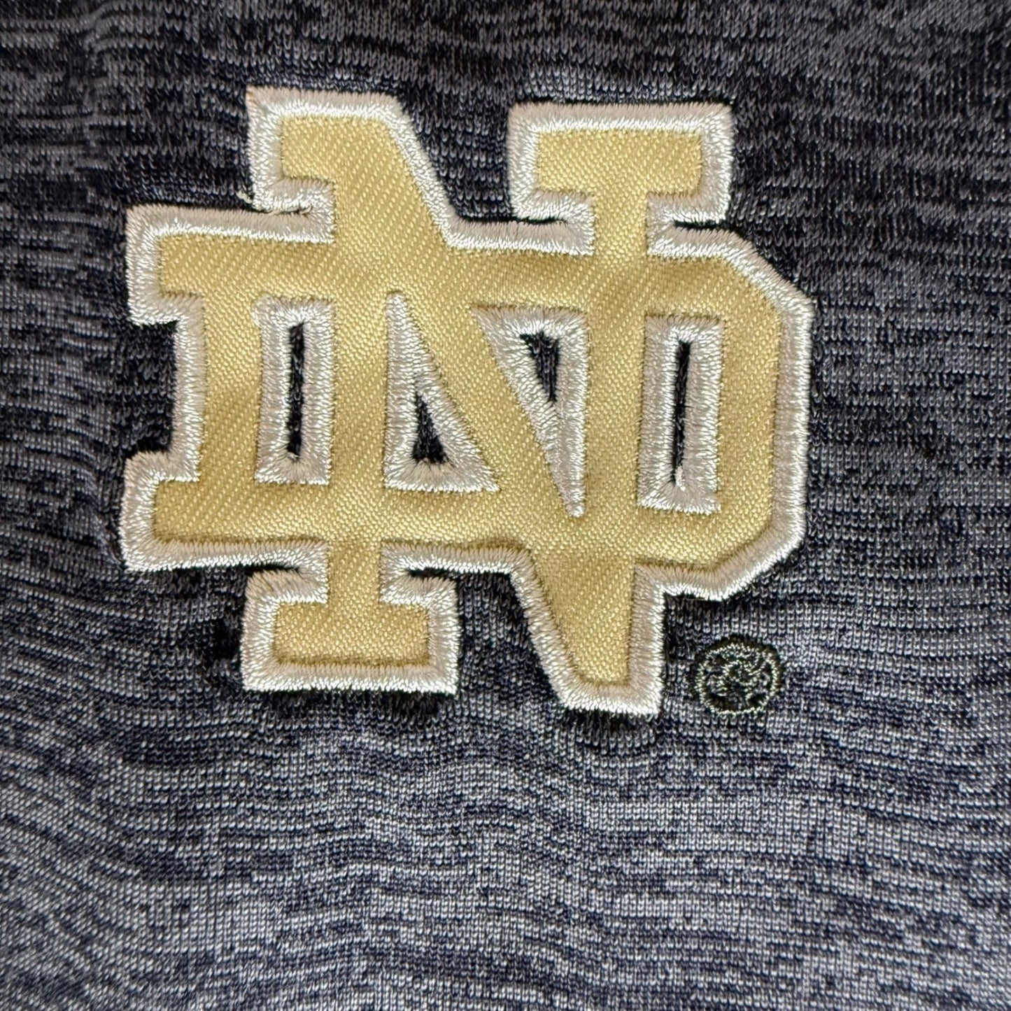 Notre Dame Fighting Irish Mens XXL Polo Shirt Gray Performance Raglan Stretch