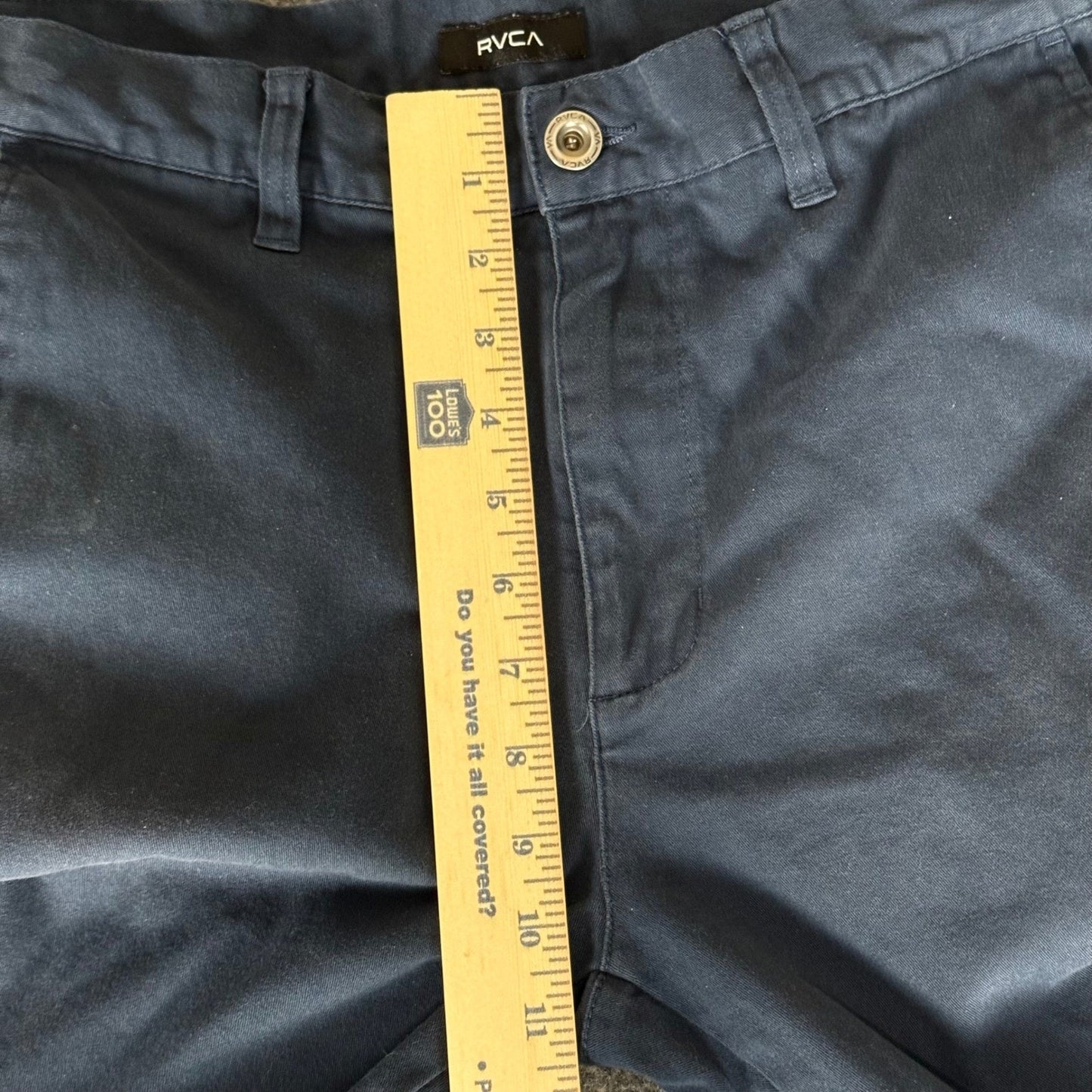 RVCA Hitched Fit Chino Pants Mens 31x25 Navy Blue Skate Casual Stretch