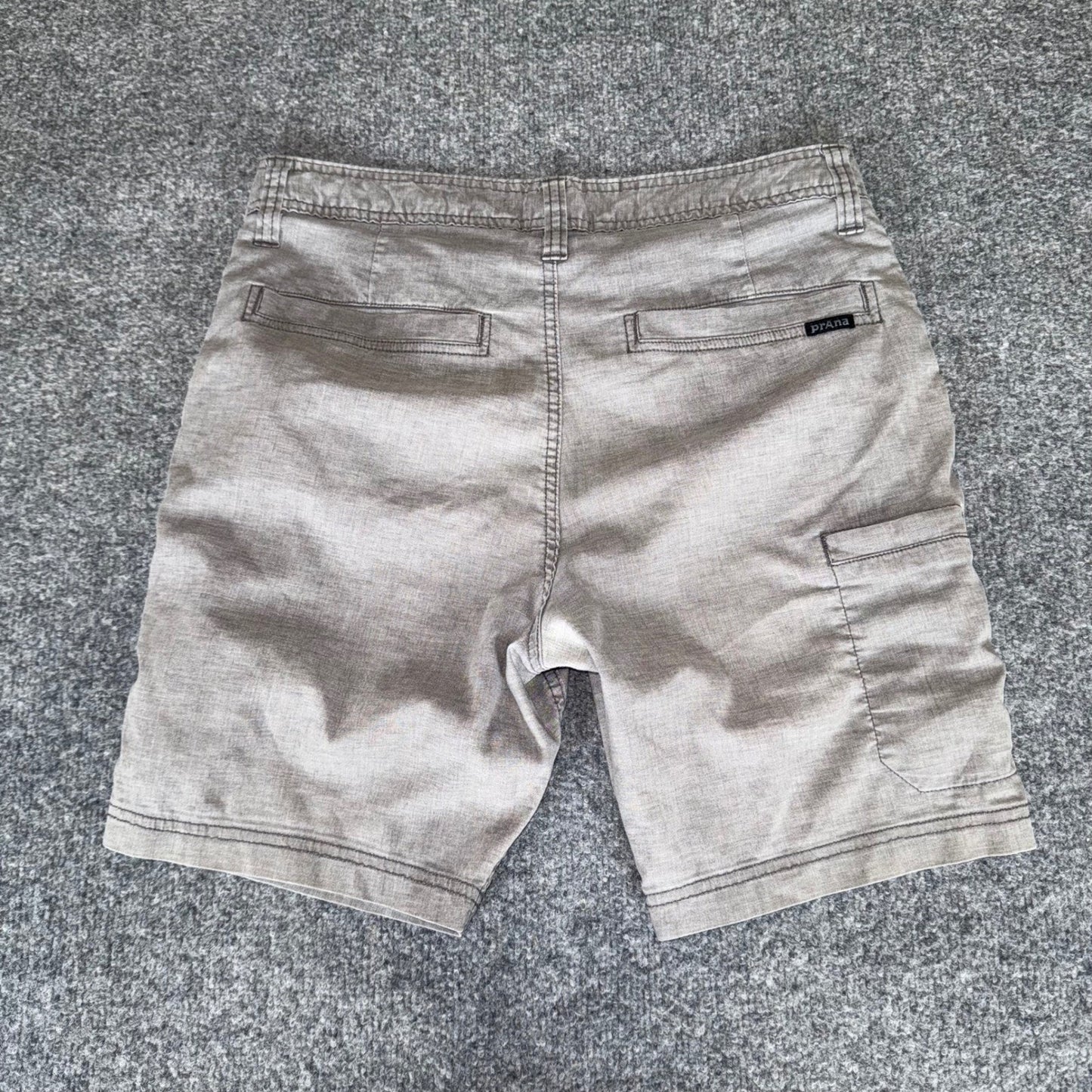 Prana Furrow Shorts Mens 30 (Fits 32) Gray Casual Walking Hiking Cargo Outdoor