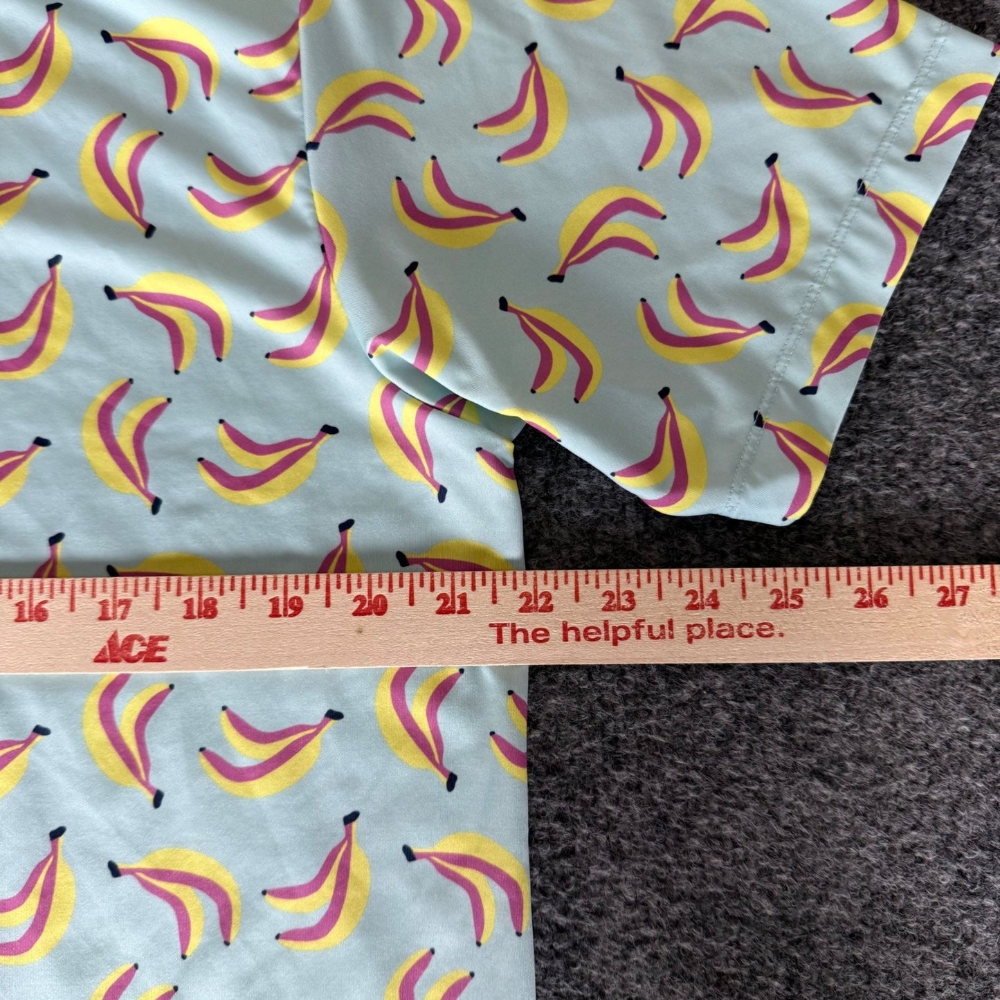 Bad Birdie Mens Large Banana AOP Golf Polo Shirt Short Sleeve Performance Casual