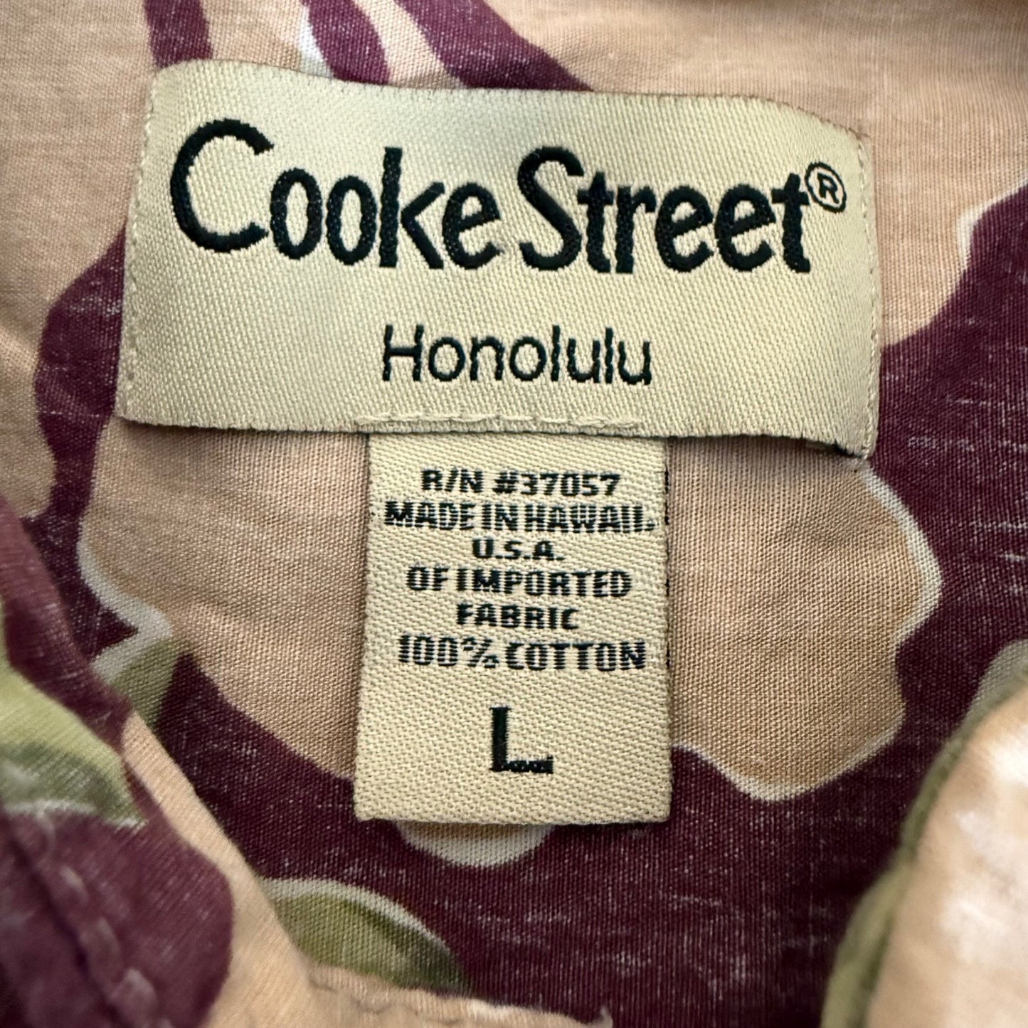 Cooke Street Hawaiian Shirt Mens L Floral Aloha Reverse Print Button Up Vacation