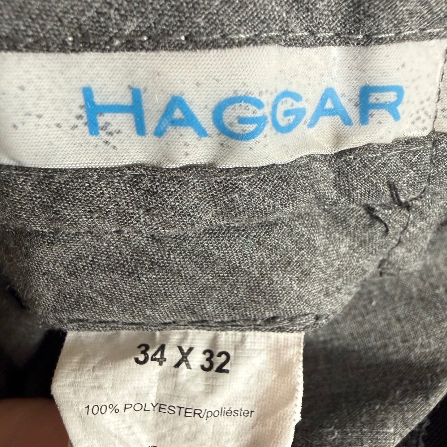 Haggar Cool 18 Pro Mens Black Dress Pants 34x31 Classic Fit Flat Front Trousers