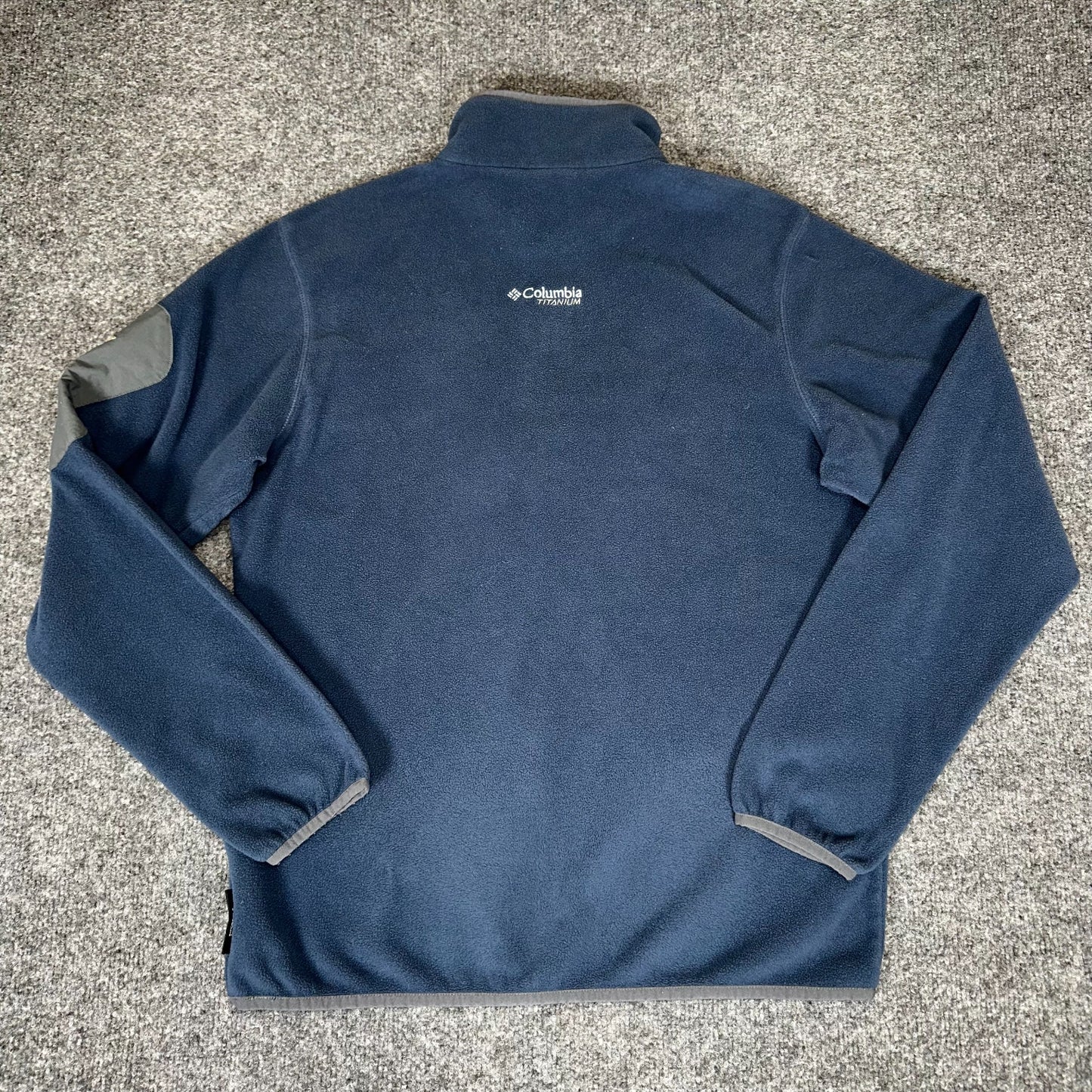 Columbia Titanium Sweatshirt Men's Small Blue Fleece 1/4 Zip Long Sleeve Outdoor