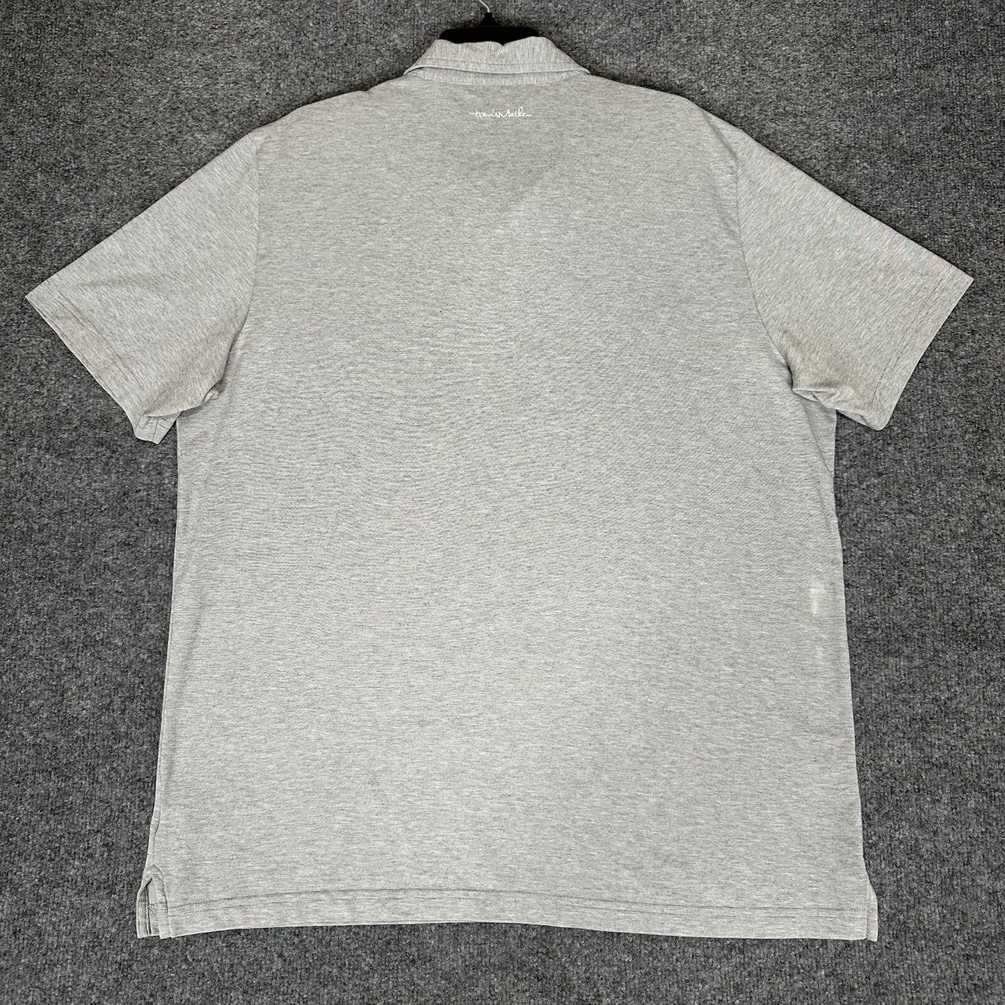 Travis Mathew Polo Shirt Mens 2XL Grey Solid Golf Short Sleeve XXL Casual Adult
