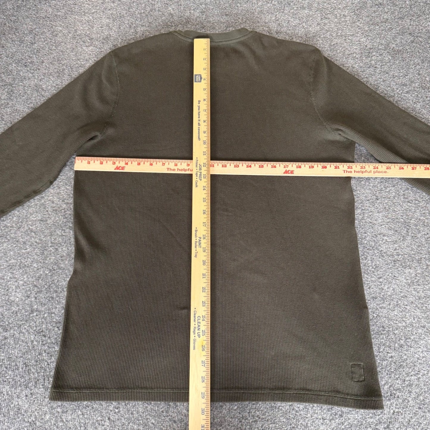 Vuori Mens XL Long Sleeve Thermal Waffle Knit Crew Neck Shirt Olive Green V176